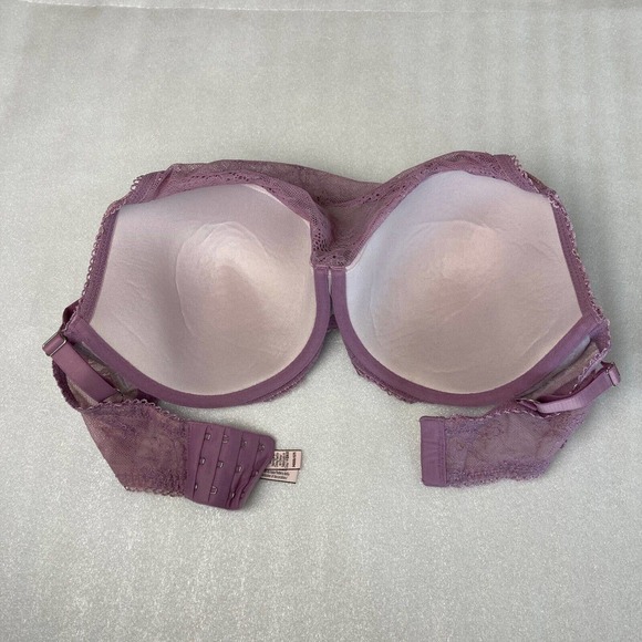 34DDD VICTORIA SECRET DREAM ANGELS High Neck Lined Demi Lace Bra Lt Purple Lace - Picture 9 of 9